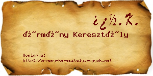 Örmény Keresztély névjegykártya